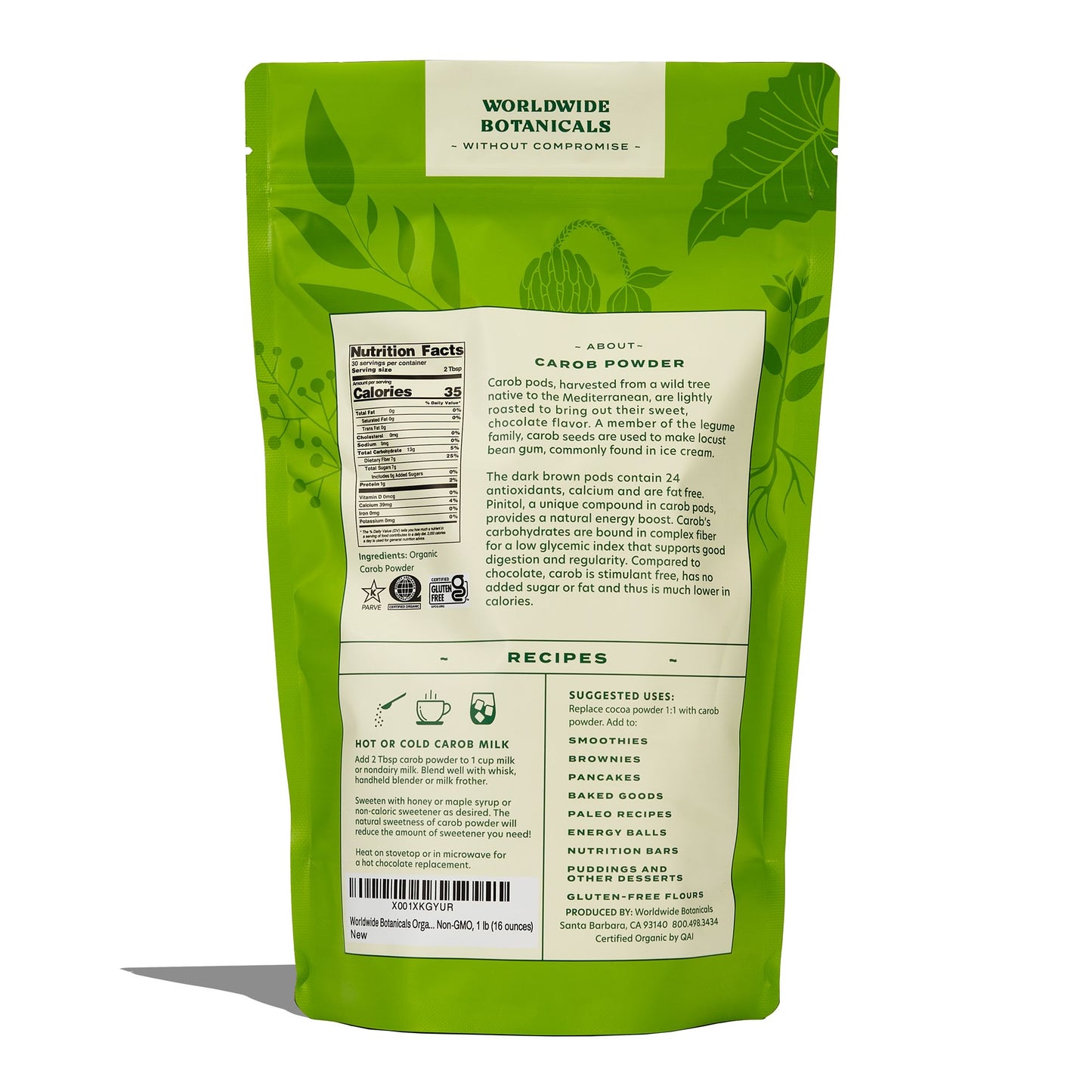 Organic Carob Powder, 1 Pound
