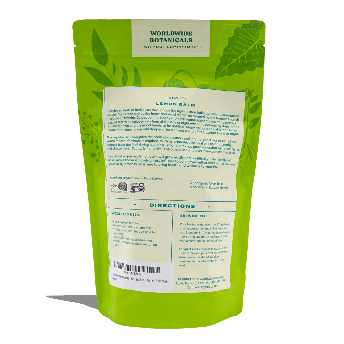 Organic Lemon Balm 6 Ounce