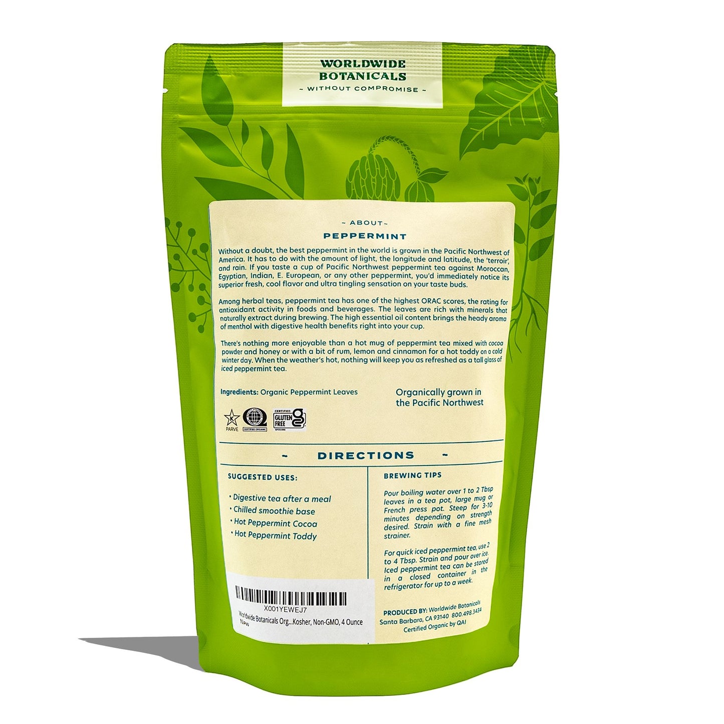 Organic Peppermint Loose Leaf Tea 4oz