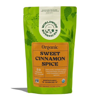 Organic Sweet Cinnamon Spice Tea 50 Tagless Tea Bags